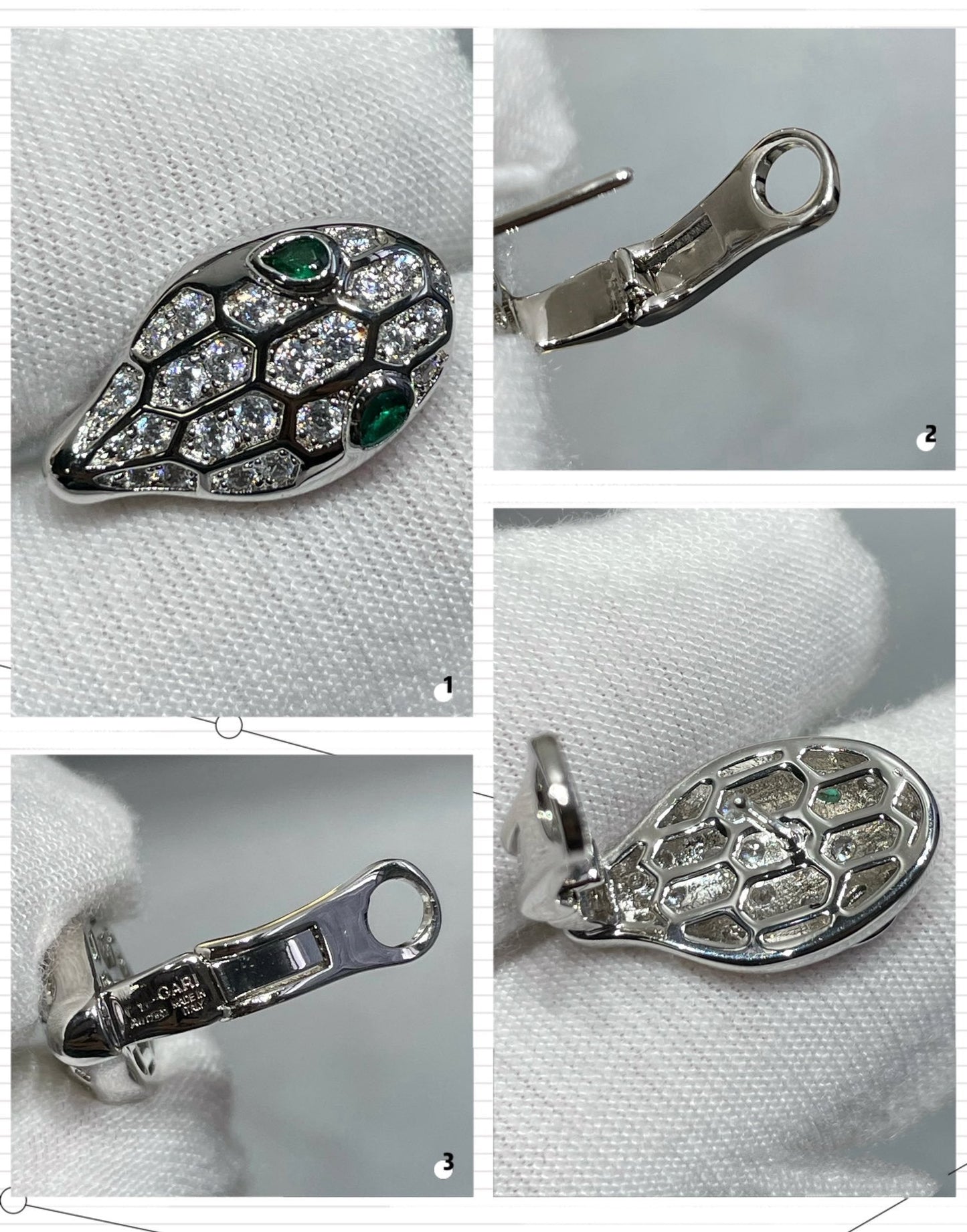 [OLIVIA]SERPENT DIAMOND STUD EARRINGS