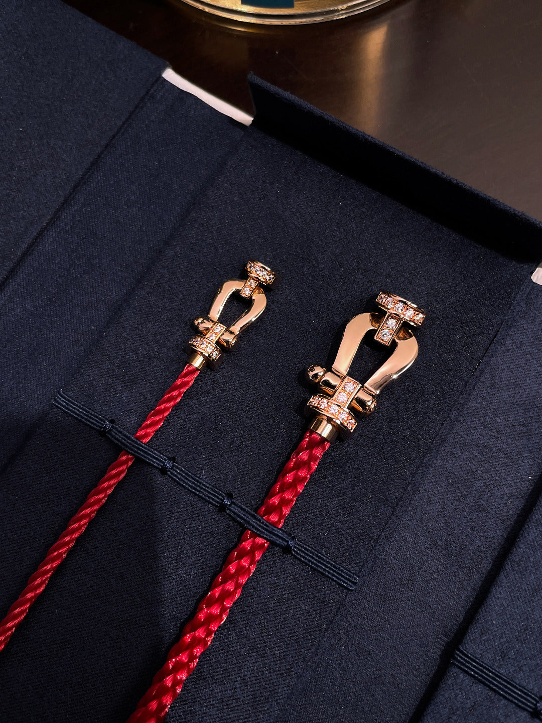 [Olivia Jewelry]FORCE 10 HALF DIAMOND PINK GOLD RED CORDERI LARGE AND MEDIUM MODEL