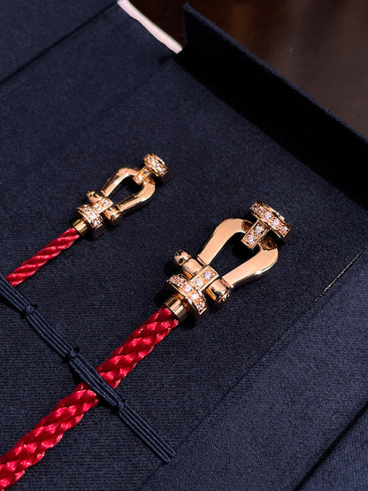 [Olivia Jewelry]FORCE 10 HALF DIAMOND PINK GOLD RED CORDERI LARGE AND MEDIUM MODEL