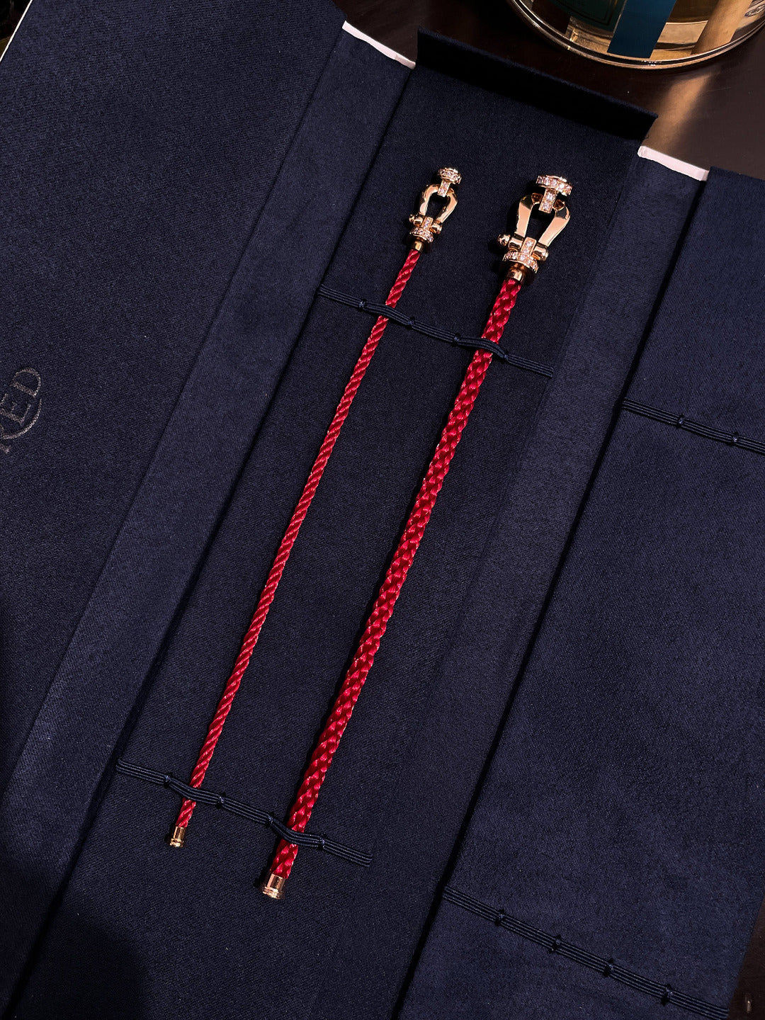 [Olivia Jewelry]FORCE 10 HALF DIAMOND PINK GOLD RED CORDERI LARGE AND MEDIUM MODEL