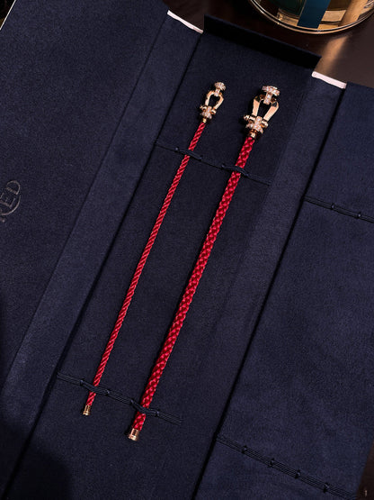 [Olivia Jewelry]FORCE 10 HALF DIAMOND PINK GOLD RED CORDERI LARGE AND MEDIUM MODEL