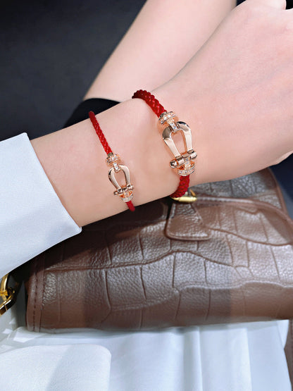 [Olivia Jewelry]FORCE 10 HALF DIAMOND PINK GOLD RED CORDERI LARGE AND MEDIUM MODEL