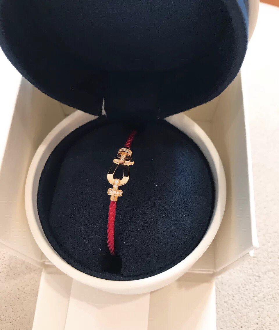 [Olivia Jewelry]FORCE 10 HALF DIAMOND PINK GOLD RED CORDERI LARGE AND MEDIUM MODEL