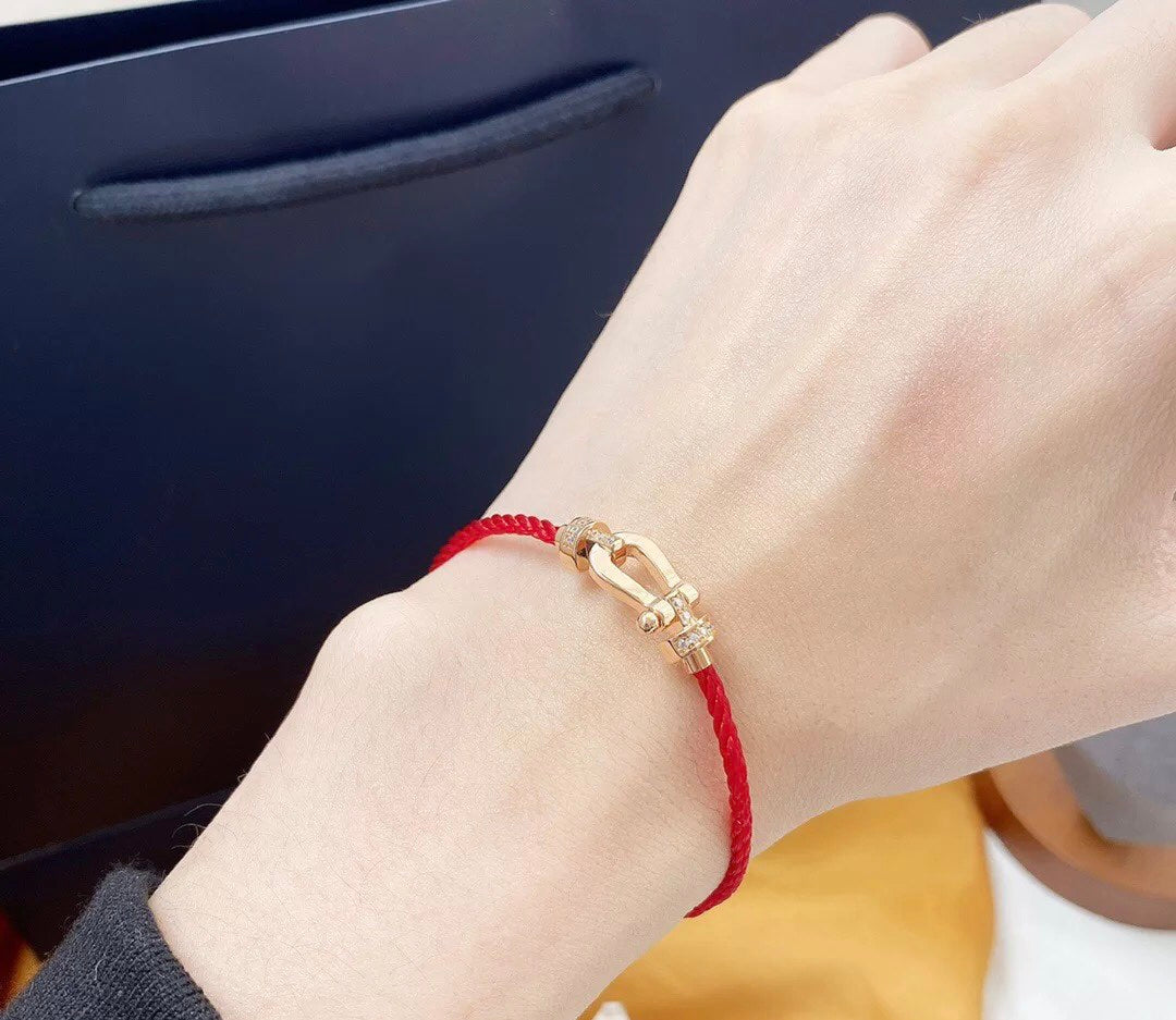 [Olivia Jewelry]FORCE 10 HALF DIAMOND PINK GOLD RED CORDERI LARGE AND MEDIUM MODEL