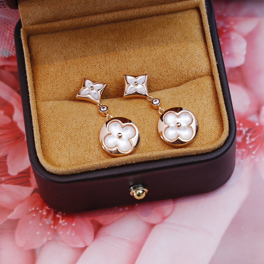 [Elitejewels]Ohrringe mit Stern und Sonne, Roségold, Mop