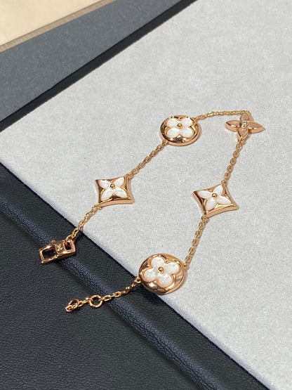 [Olivia Jewelry]STAR AND SUN 5 MOTIF MOP PINK GOLD BRACELET