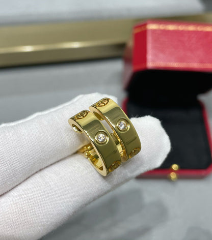 [Olivia Jewelry]LOVE 5.5MM 1 DIAMOND EARRINGS