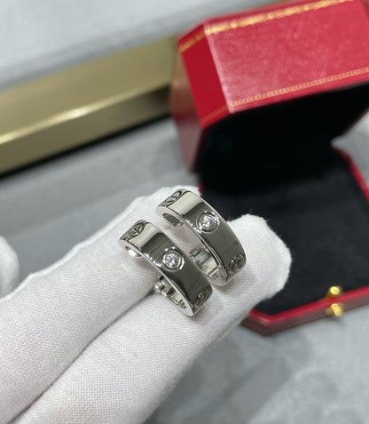 [Olivia Jewelry]LOVE 5.5MM 1 DIAMOND EARRINGS