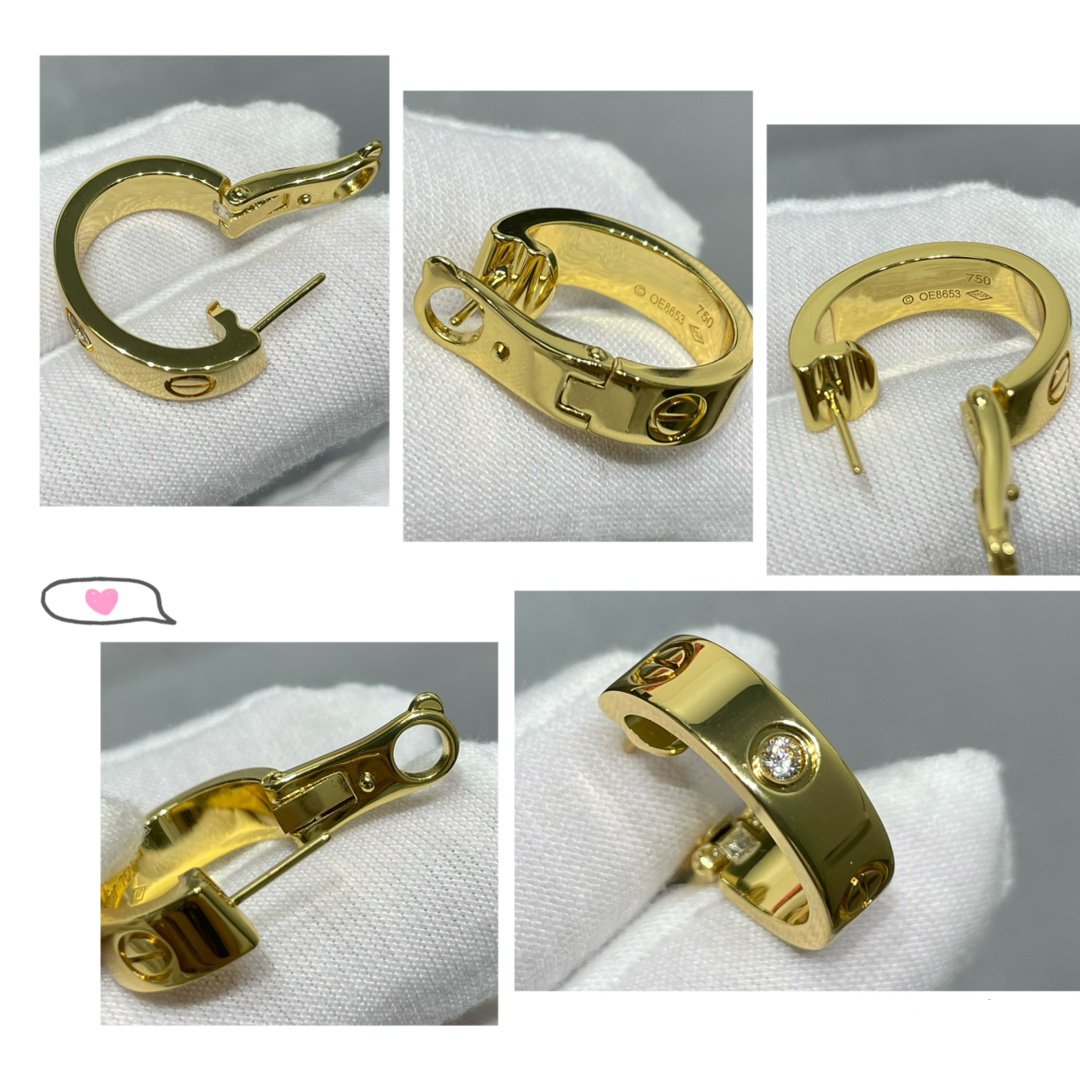 [Olivia Jewelry]LOVE 5.5MM 1 DIAMOND EARRINGS