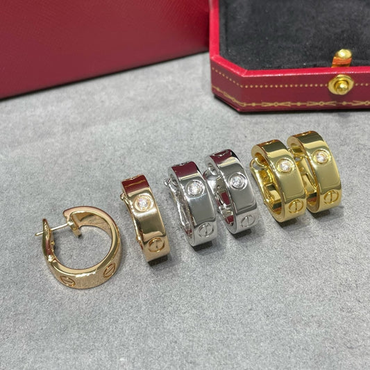 [Olivia Jewelry]LOVE 5.5MM 1 DIAMOND EARRINGS