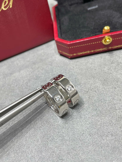 [Olivia Jewelry]LOVE 5.5MM 1 DIAMOND EARRINGS