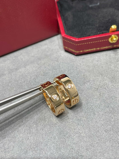 [Olivia Jewelry]LOVE 5.5MM 1 DIAMOND EARRINGS