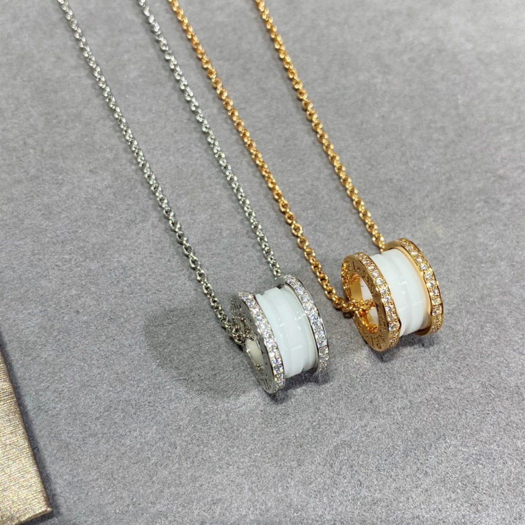 [OLIVIA]ZERO 1 DIAMOND CERAMIC NECKLACE