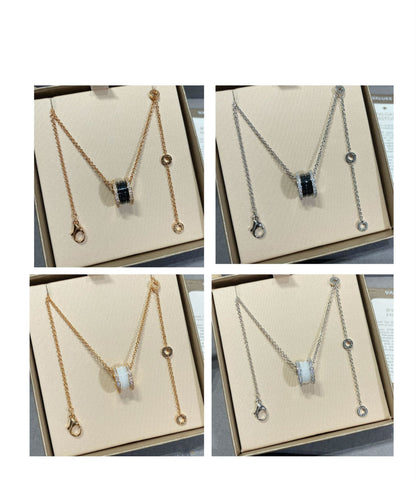[OLIVIA]ZERO 1 DIAMOND CERAMIC NECKLACE