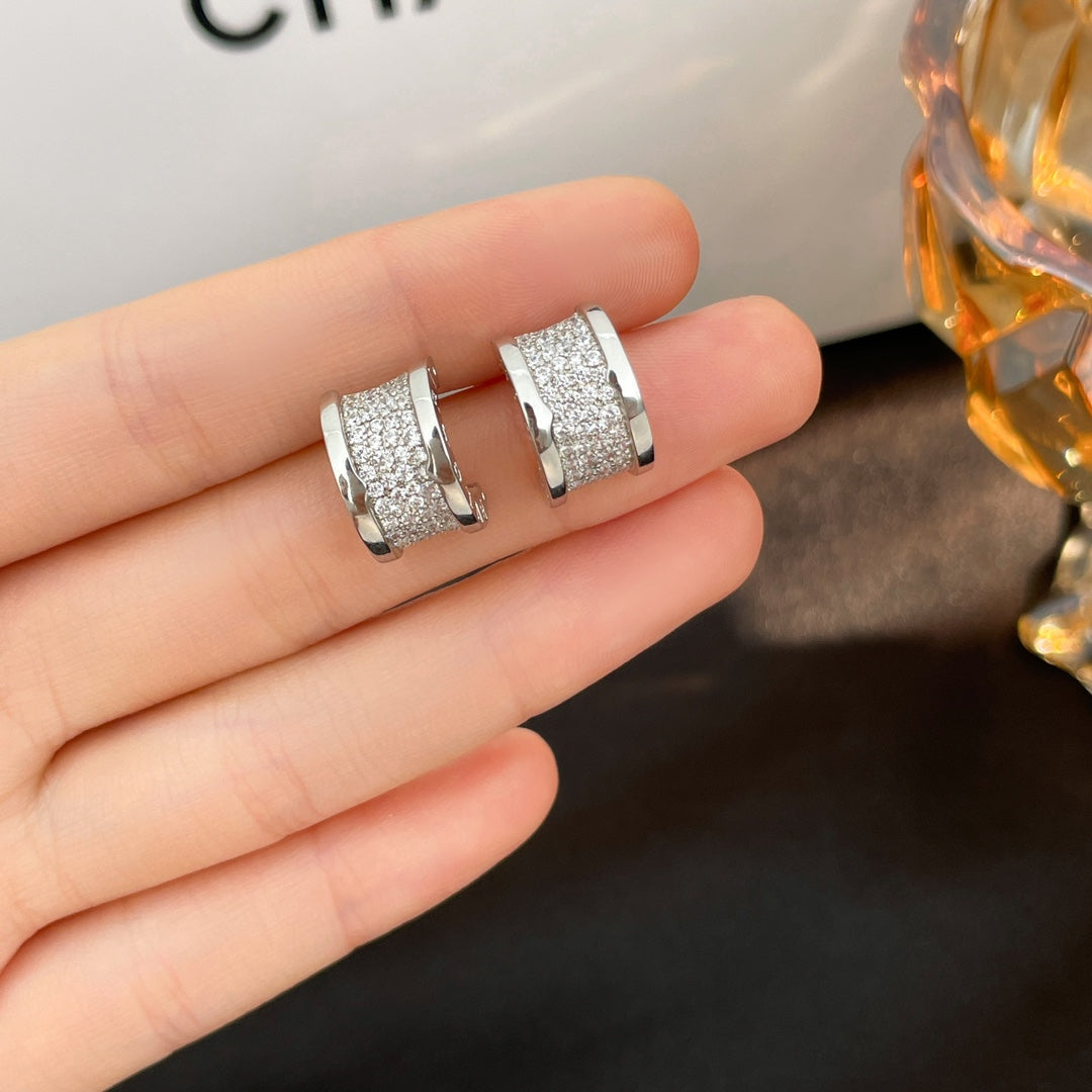 [OLIVIA]ZERO 1 DIAMOND PAVED EARRINGS