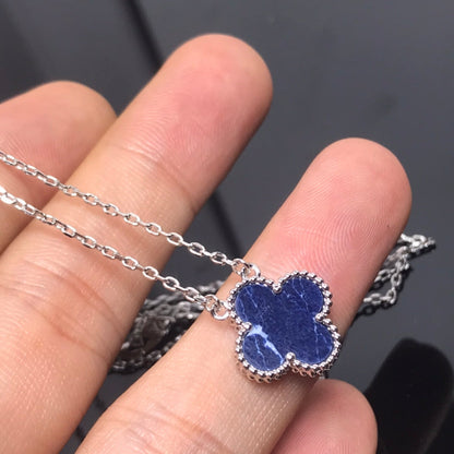 [Olivia Jewelry]CLOVER PIETERSITE SILVER LONG NECKLACE