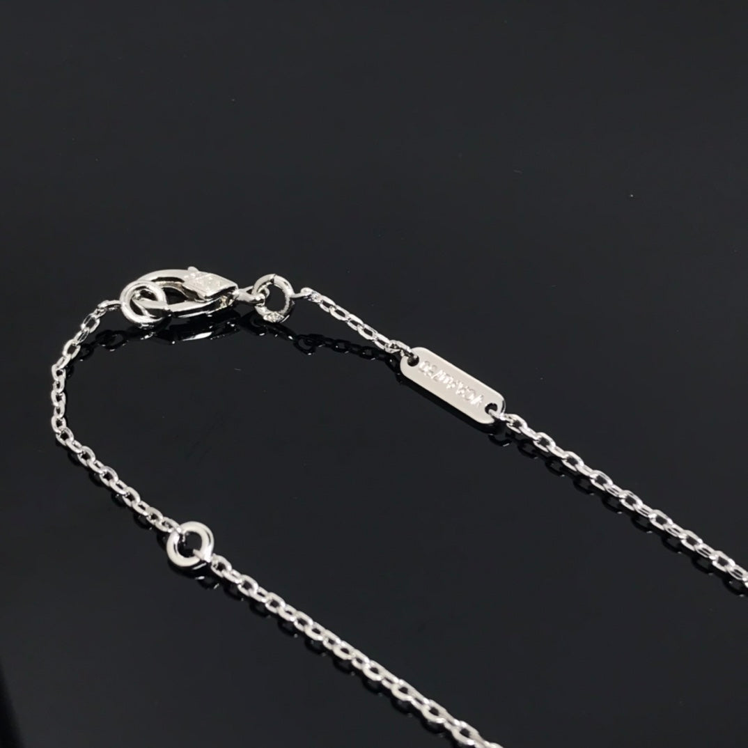 [Olivia Jewelry]CLOVER PIETERSITE SILVER LONG NECKLACE
