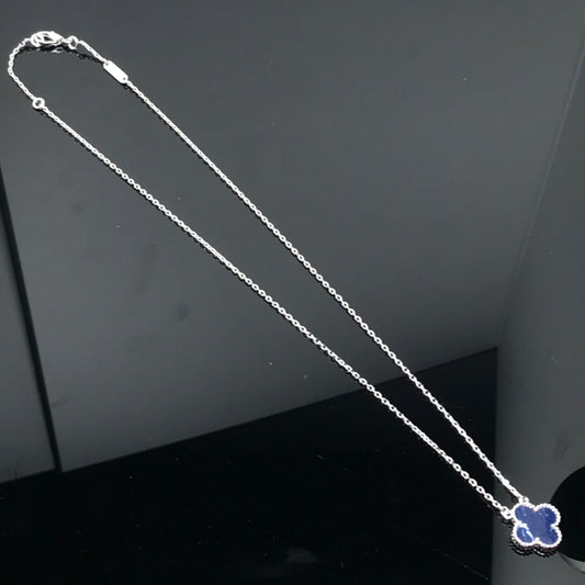 [Olivia Jewelry]CLOVER PIETERSITE SILVER LONG NECKLACE