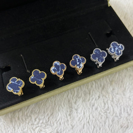 [Olivia Jewelry]CLOVER PIETERSITE MEDIUM STUD EARRINGS