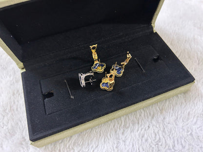 [Olivia Jewelry]CLOVER PIETERSITE MEDIUM STUD EARRINGS