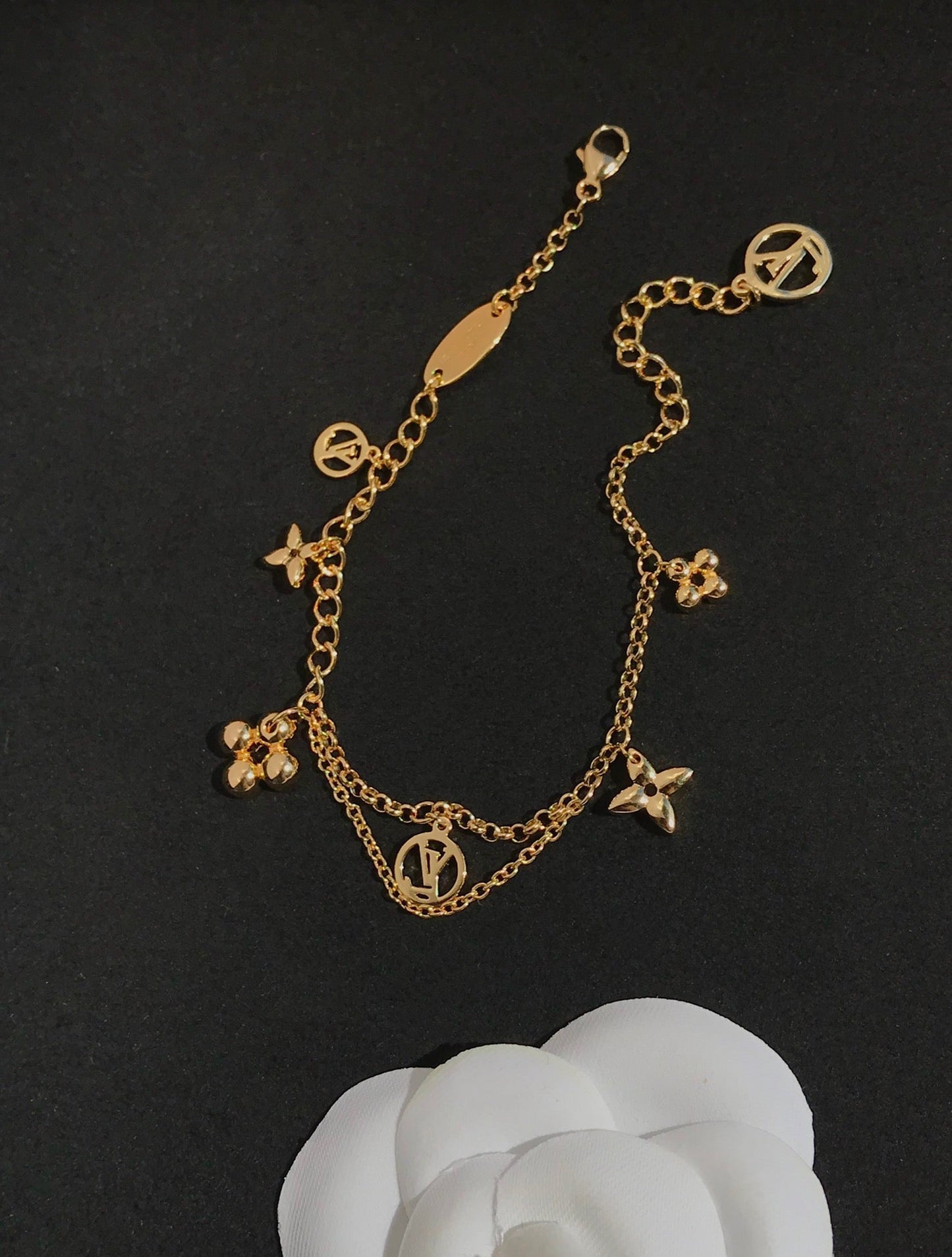 [Olivia Jewelry]BLOOMING PINK GOLD MOP BRACELET