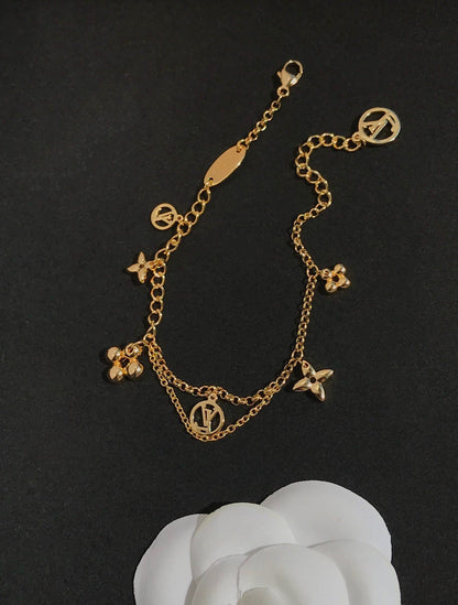 [Olivia Jewelry]BLOOMING PINK GOLD MOP BRACELET