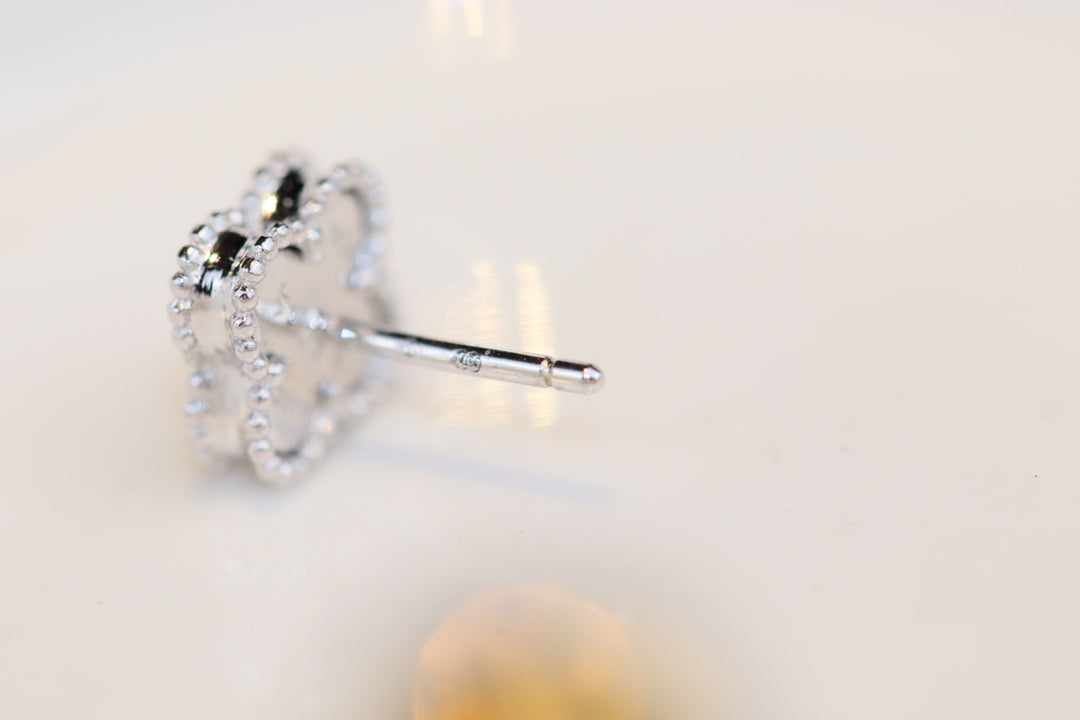 [Olivia Jewelry]CLOVER MINI TURQUOISE SILVER STUD EARRINGS