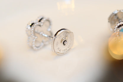 [Olivia Jewelry]CLOVER MINI TURQUOISE SILVER STUD EARRINGS