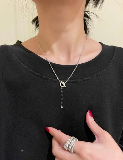 [Olivia Jewelry]FINESSE SILVER DIAMOND NECKLACE