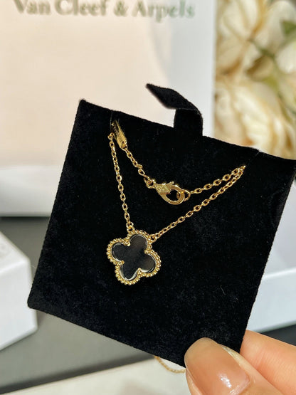 [Olivia Jewelry]CLOVER ROCK CRYSTAL ROSE GOLD NECKLACE