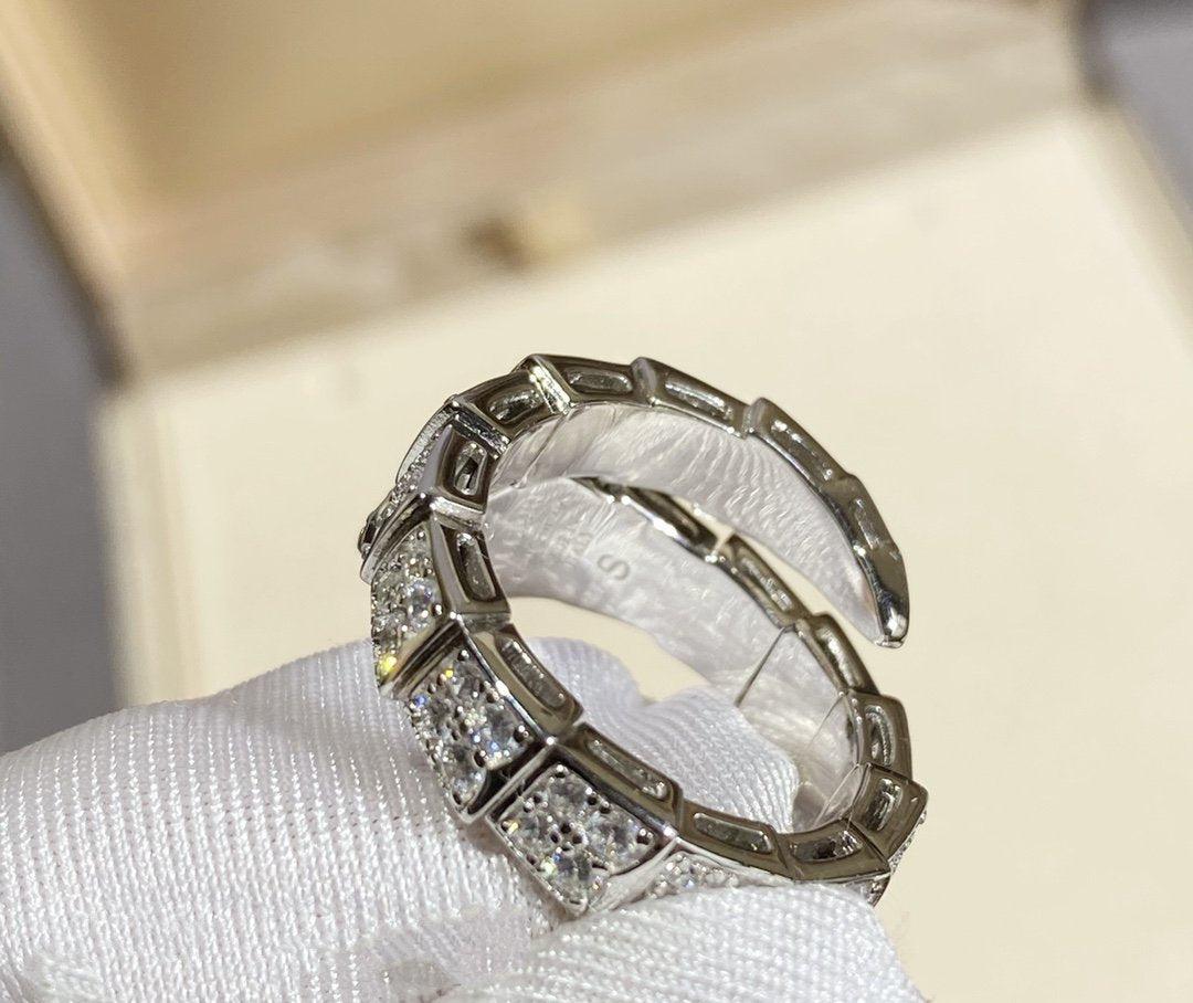 [OLIVIA]SERPENTI RING SILVER DIAMOND PAVED