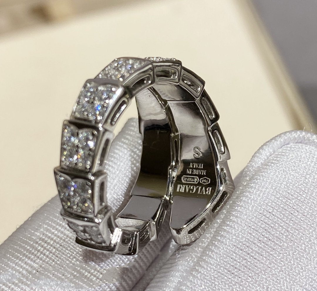 [OLIVIA]SERPENTI RING SILVER DIAMOND PAVED