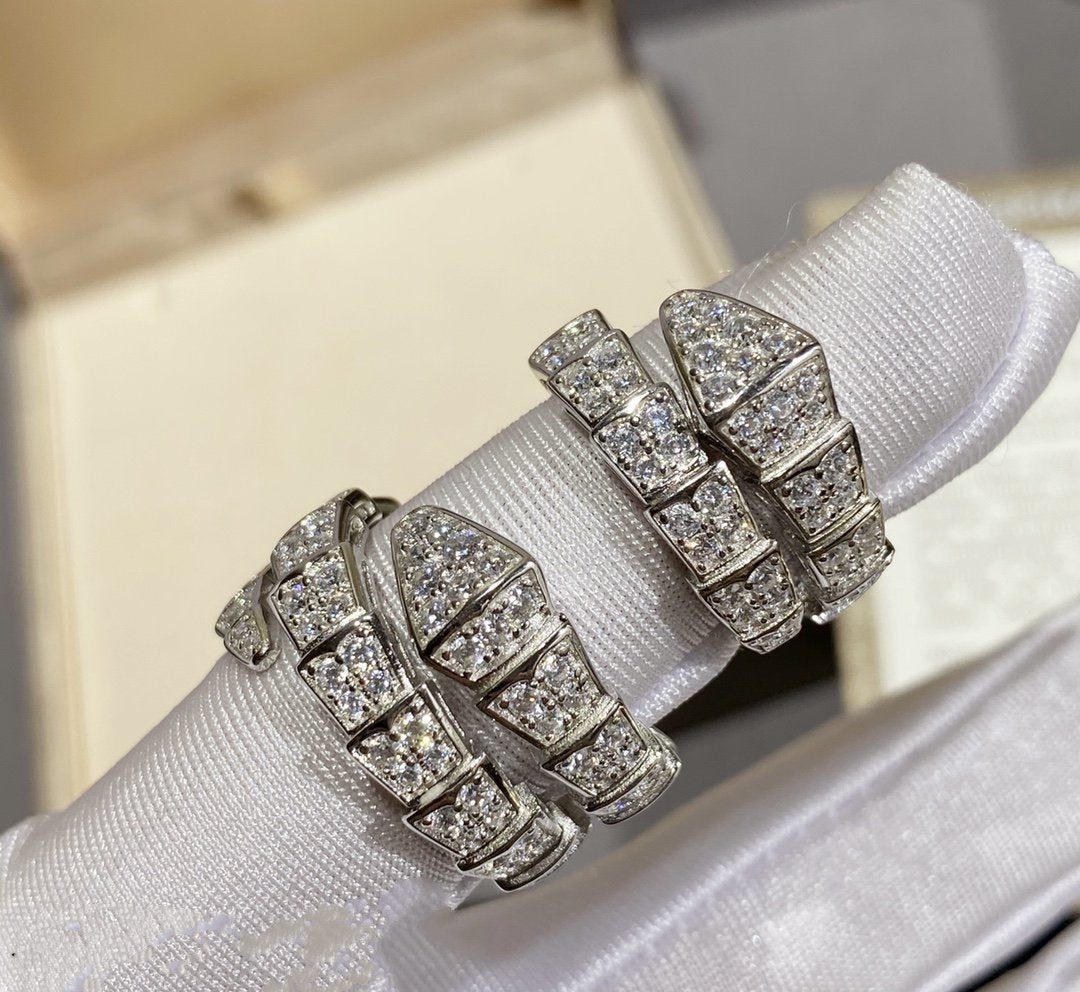 [OLIVIA]SERPENTI RING SILVER DIAMOND PAVED