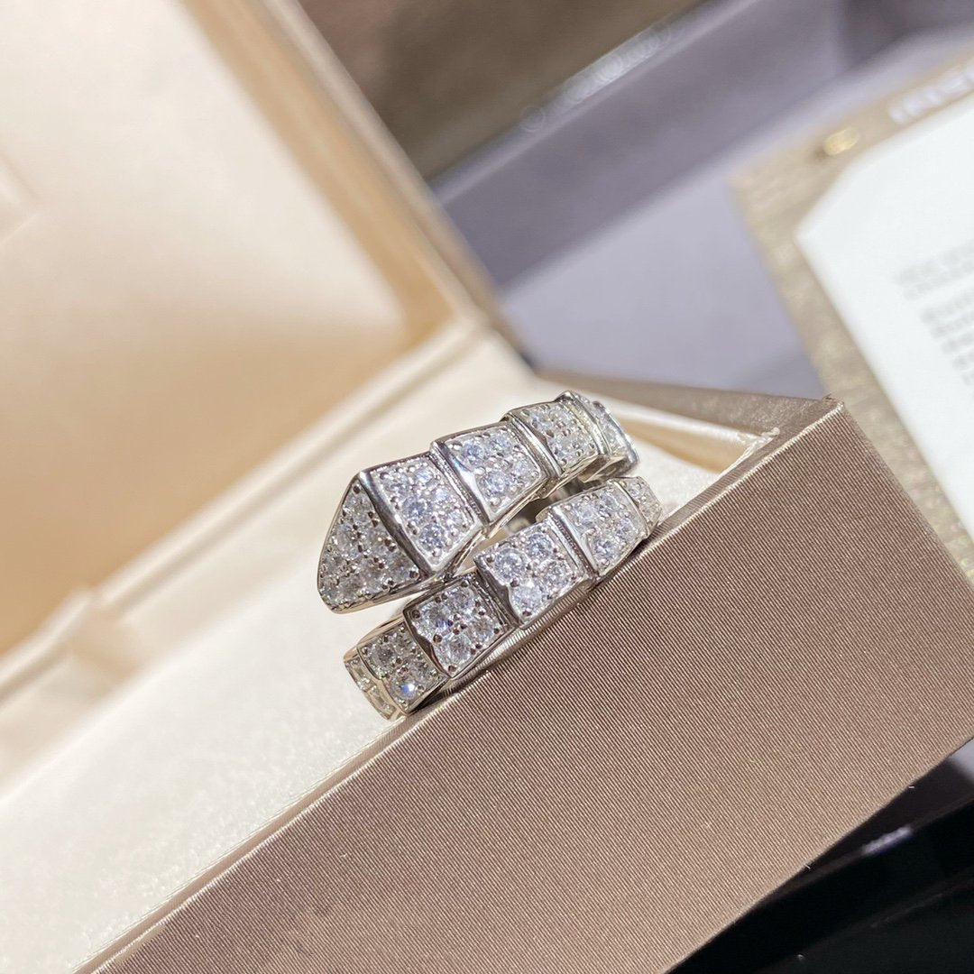 [OLIVIA]SERPENTI RING SILVER DIAMOND PAVED