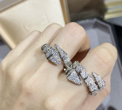 [OLIVIA]SERPENTI LARGE RING SILVER DIAMOND PAVED