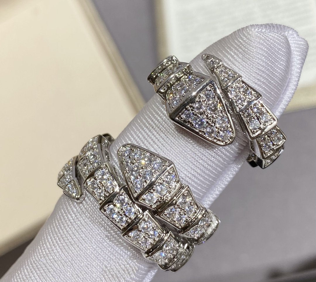[OLIVIA]SERPENTI LARGE RING SILVER DIAMOND PAVED