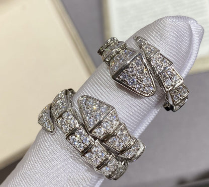 [OLIVIA]SERPENTI LARGE RING SILVER DIAMOND PAVED