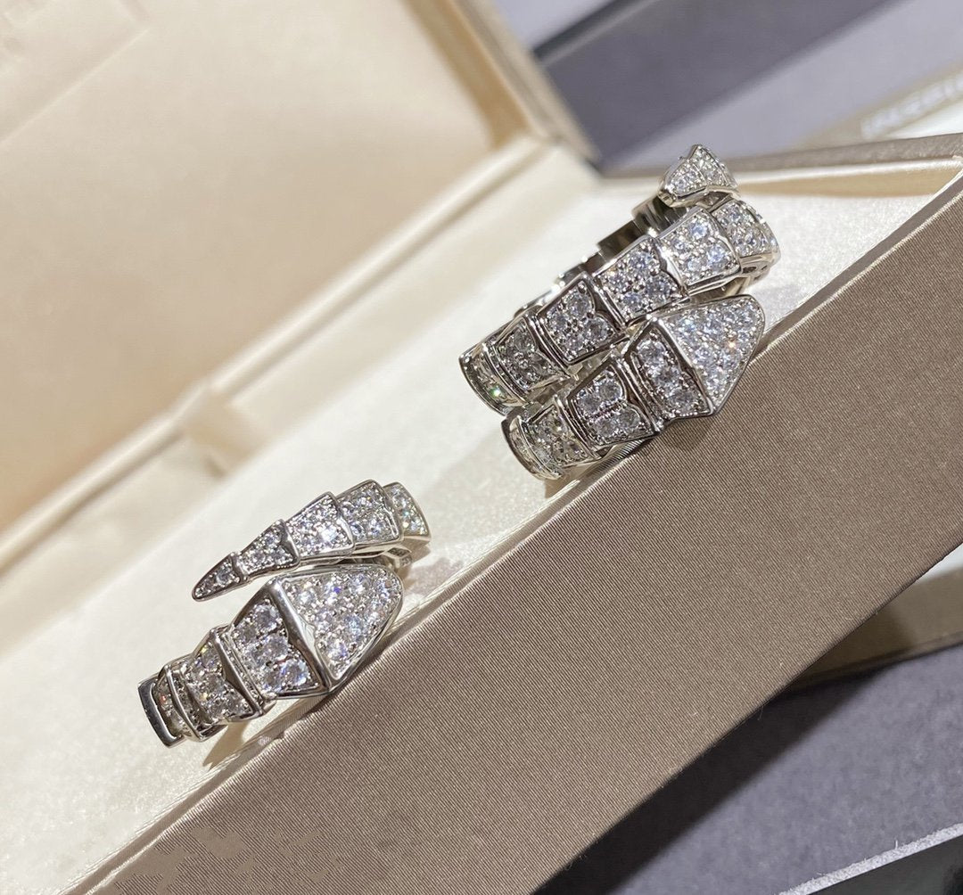 [OLIVIA]SERPENTI LARGE RING SILVER DIAMOND PAVED