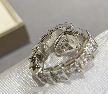 [OLIVIA]SERPENTI LARGE RING SILVER DIAMOND PAVED
