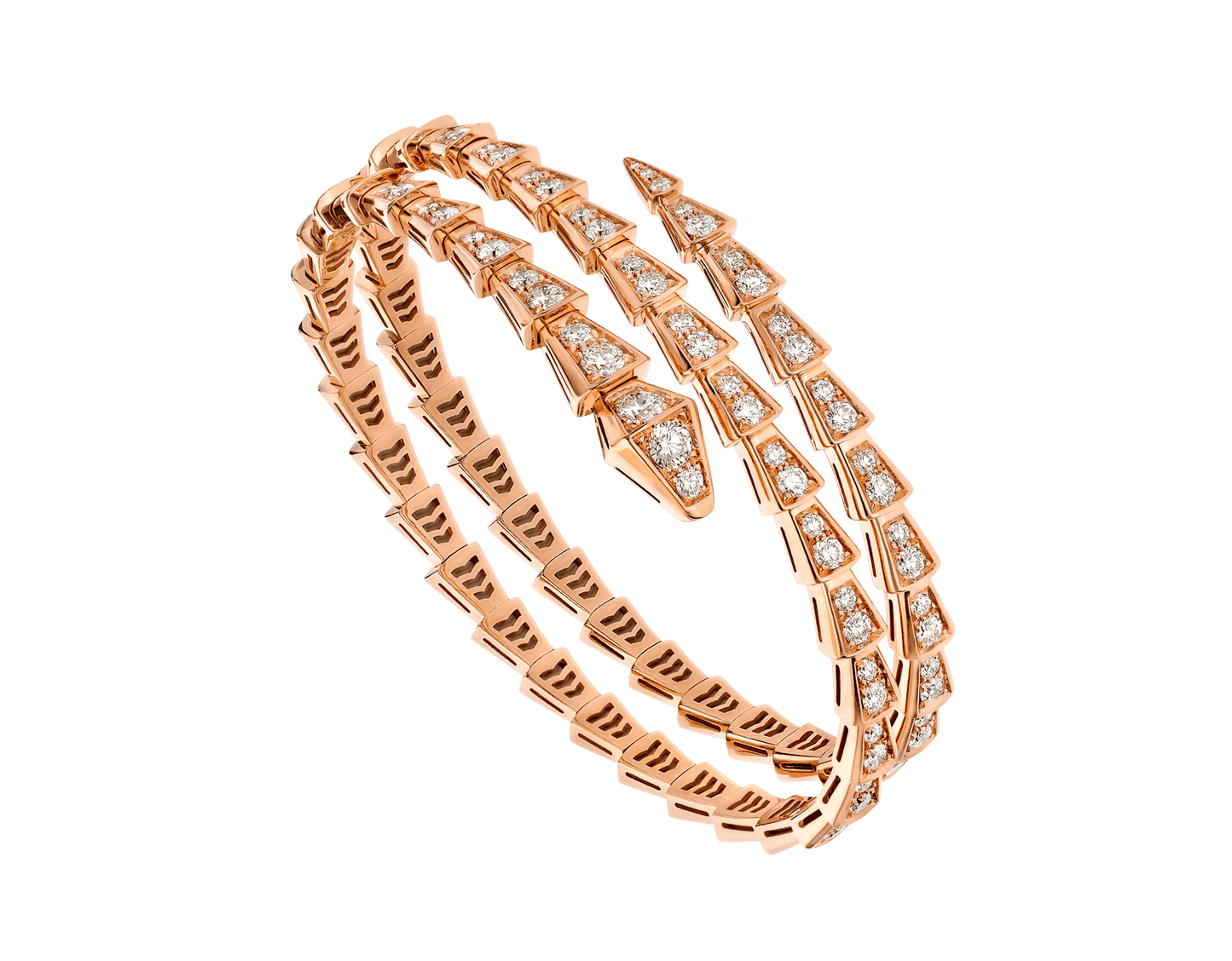 [OLIVIA]SERPENTI BRACELET PINK GOLD DIAMOND DOUBLE ROW