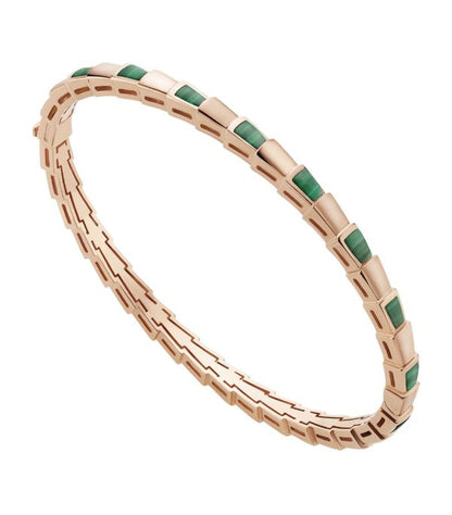 [OLIVIA]SERPENTI BRACELET PINK GOLD MALACHITE