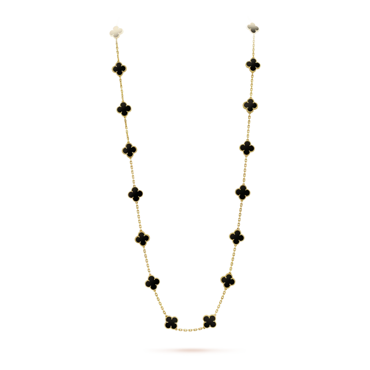 [Olivia Jewelry]CLOVER 20 MOTIFS ONYX NECKLACE