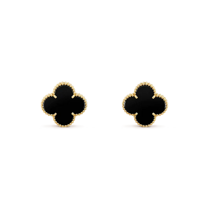 [Olivia Jewelry]CLOVER MEDIUM 1 MOTIFS  ONYX STUD EARRINGS