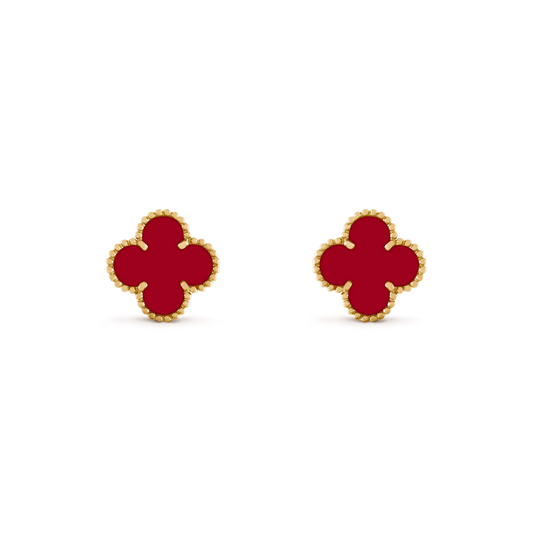 [Olivia Jewelry]CLOVER MEDIUM 1 MOTIFS CARNELIAN  EARRINGS