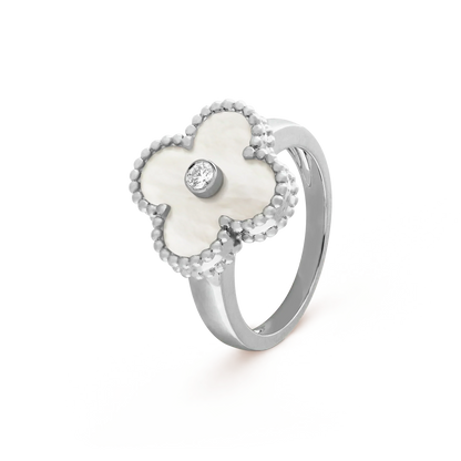 [Olivia Jewelry]CLOVER SILVER MOP DIAMOND RING