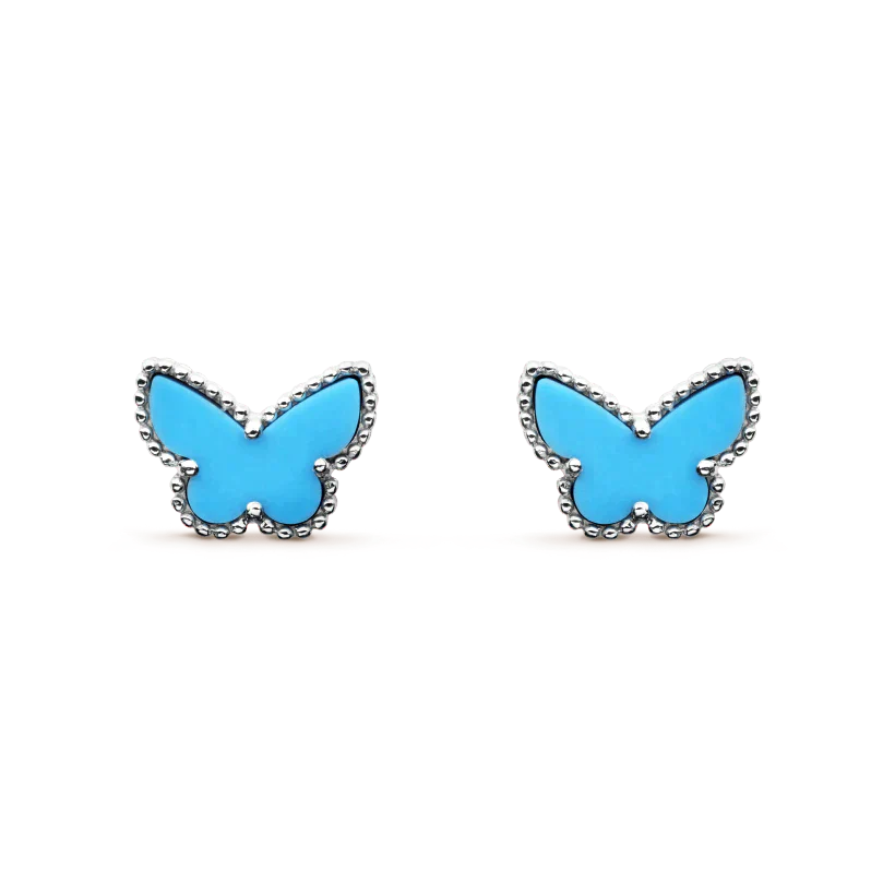 [Olivia Jewelry]BUTTERFLY TURQUOISE EARRINGS SILVER
