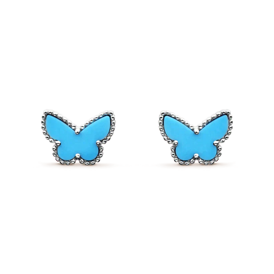 [Olivia Jewelry]BUTTERFLY TURQUOISE EARRINGS SILVER