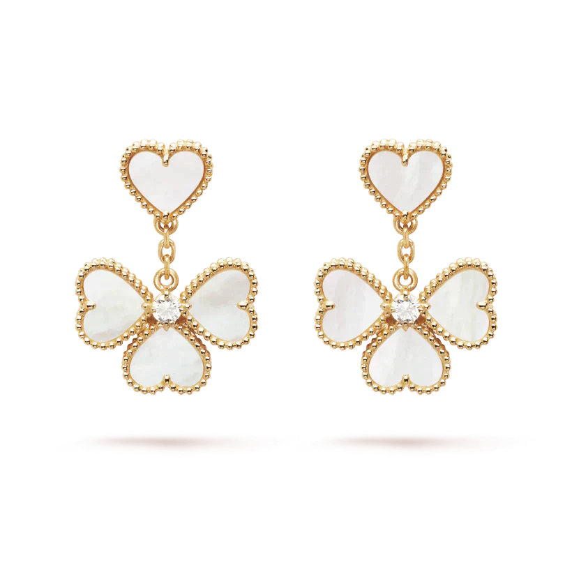 [Olivia Jewelry]CLOVER SWEET WHITE MOP EARRINGS