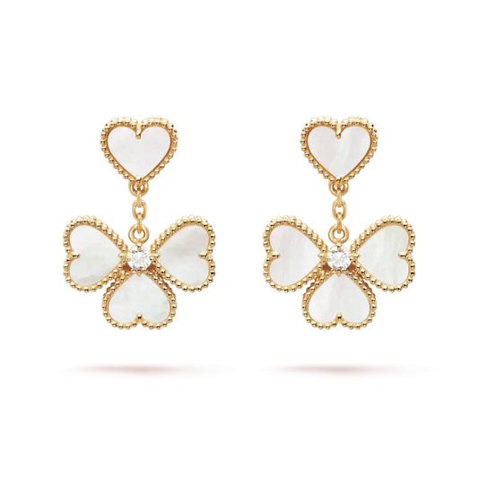 [Olivia Jewelry]CLOVER SWEET WHITE MOP EARRINGS
