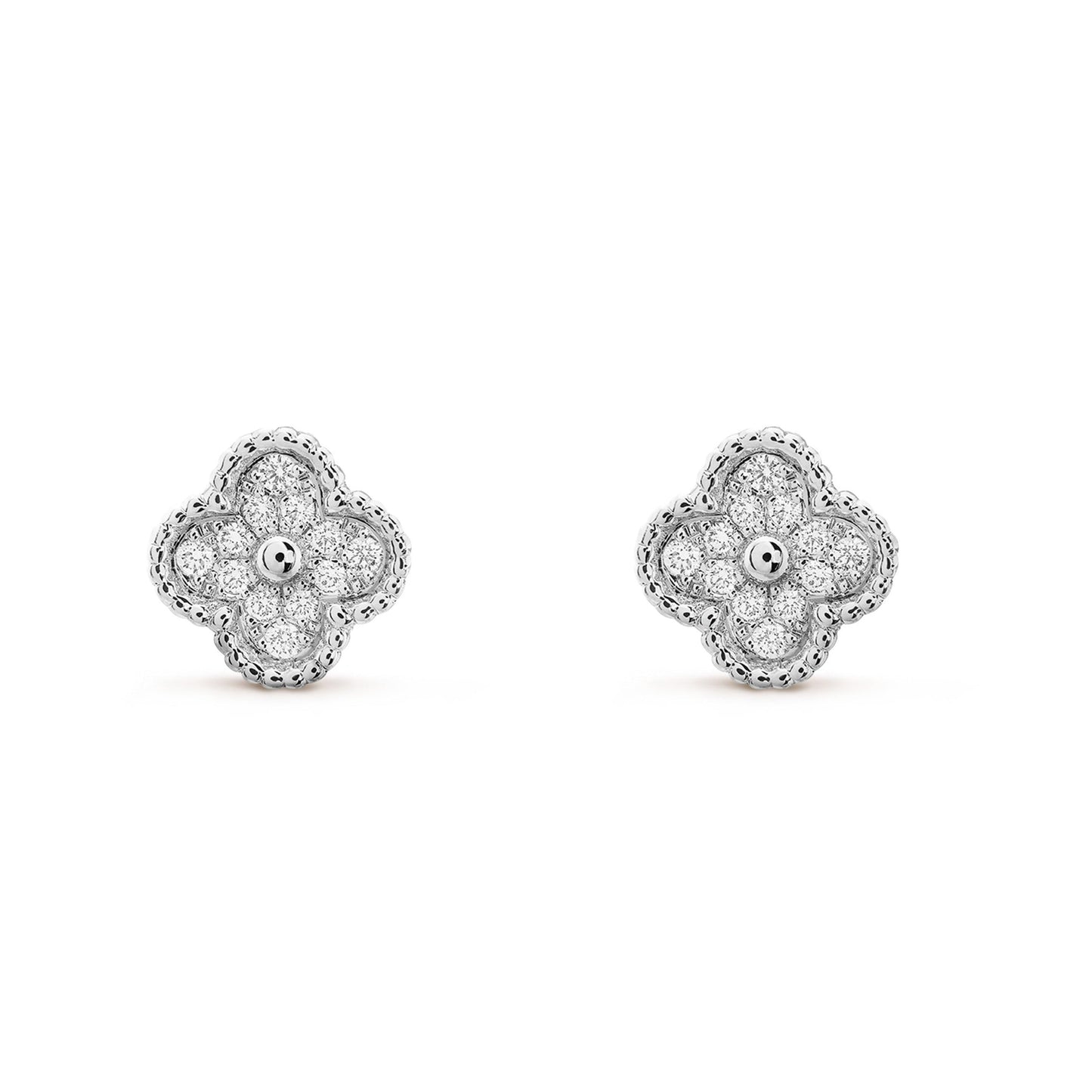 [Olivia Jewelry]CLOVER MINI DIAMOND STUD EARRINGS